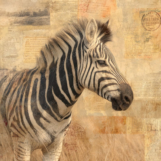 Collage Zebra African Plains Digital Paper Pack (DDD001185)
