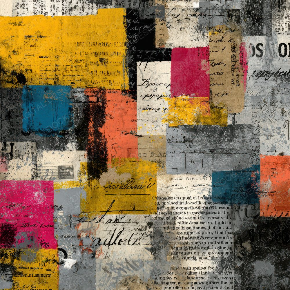 Colour Block News Script Digital Paper Pack (DDD001189)
