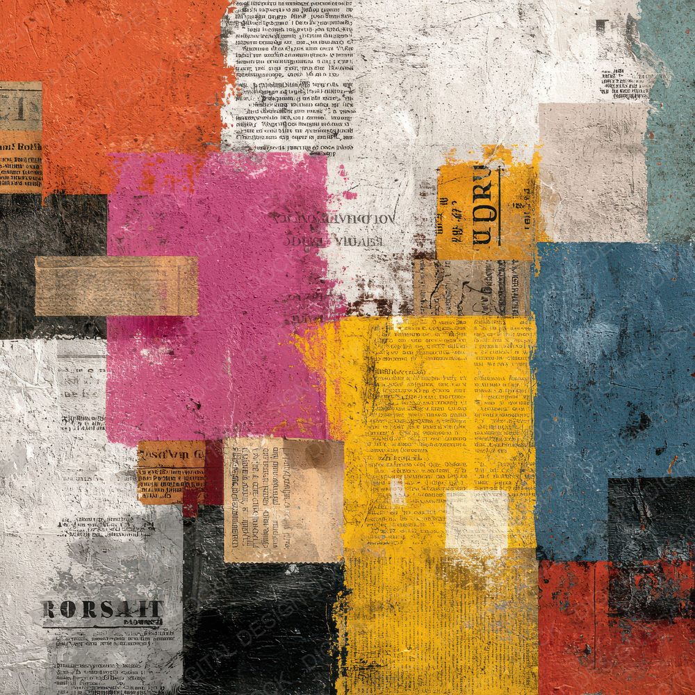 Colour Block News Script Digital Paper Pack (DDD001189)