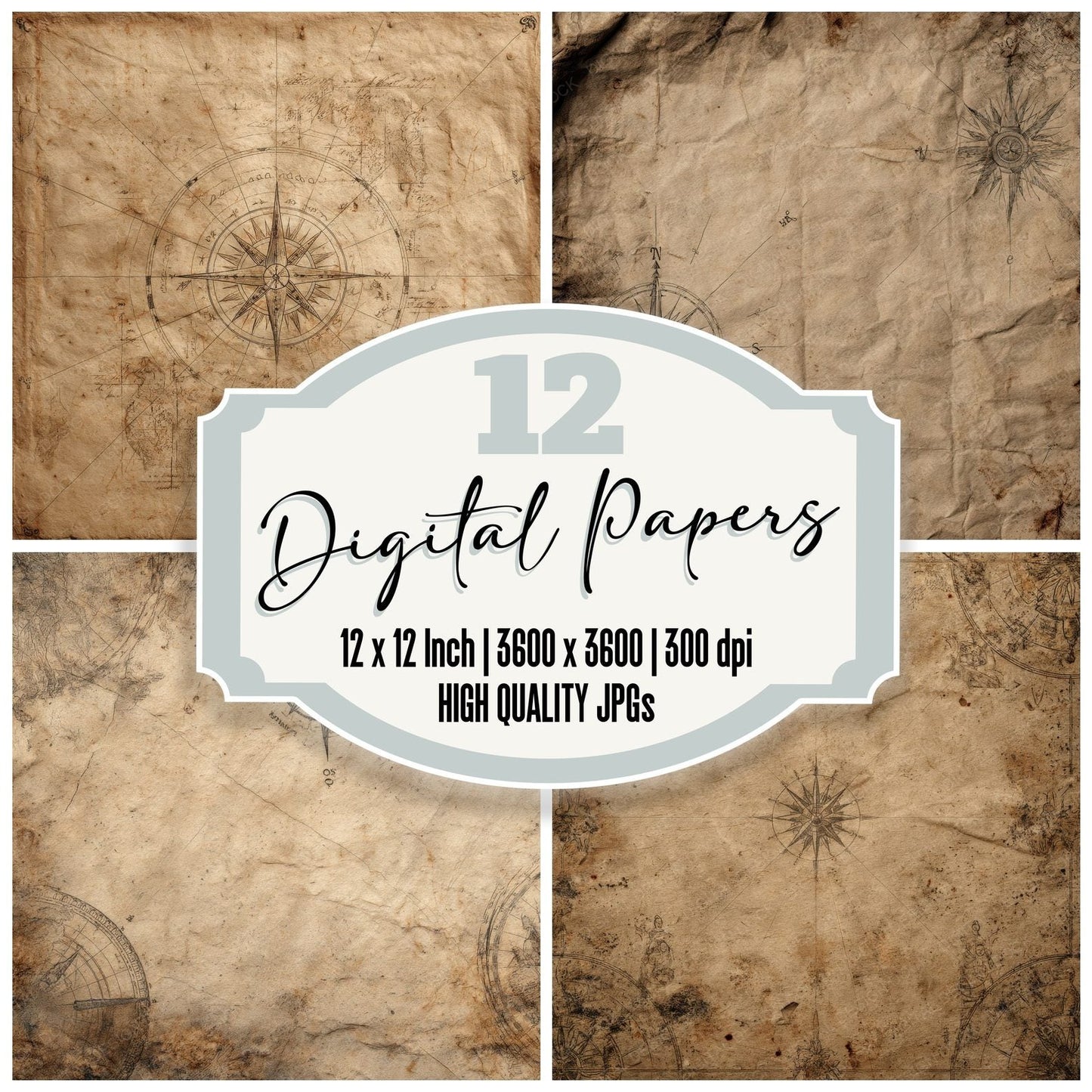 Compass Map Symbol Field Digital Paper Pack (DDD001219)