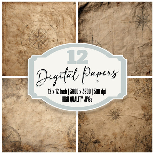 Compass Map Symbol Field Digital Paper Pack (DDD001219)