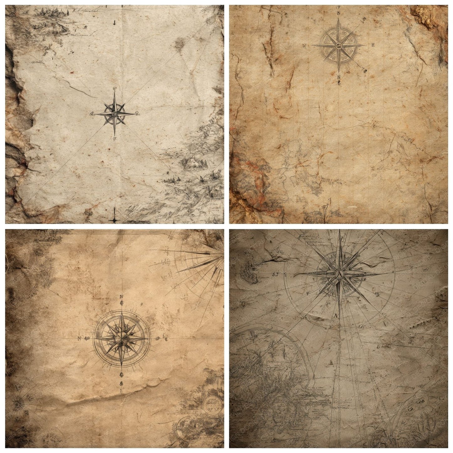 Compass Map Symbol Field Digital Paper Pack (DDD001219)