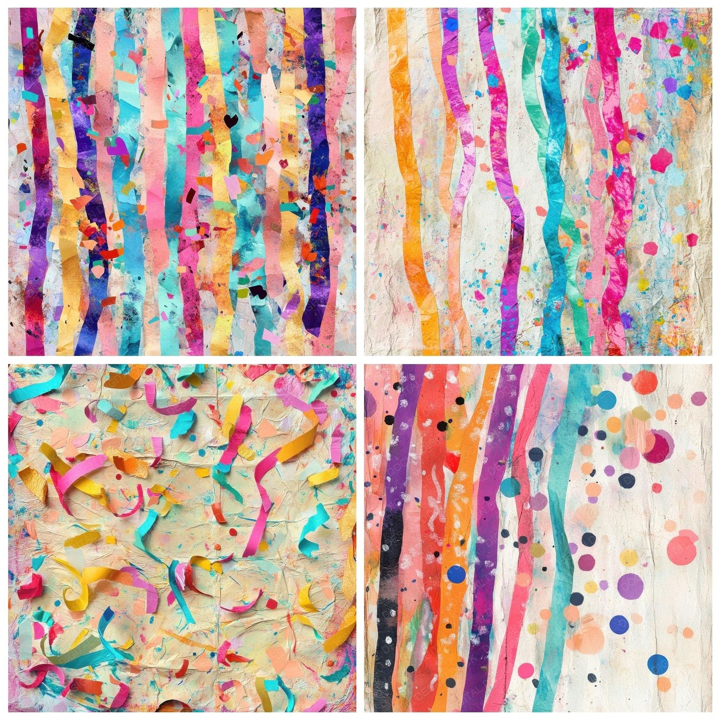 Confetti Explosion Party Background Digital Paper Pack (DDD001223)