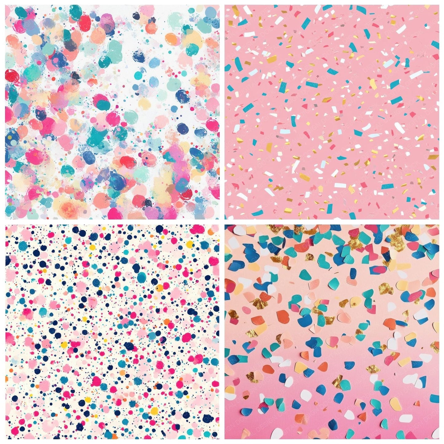 Confetti Party Background Digital Paper Pack (DDD001224)