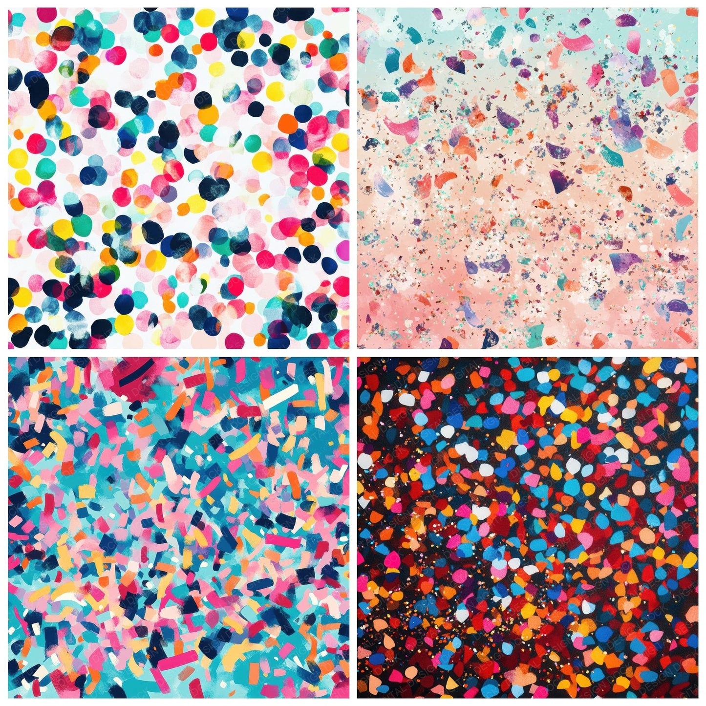 Confetti Party Background Digital Paper Pack (DDD001224)