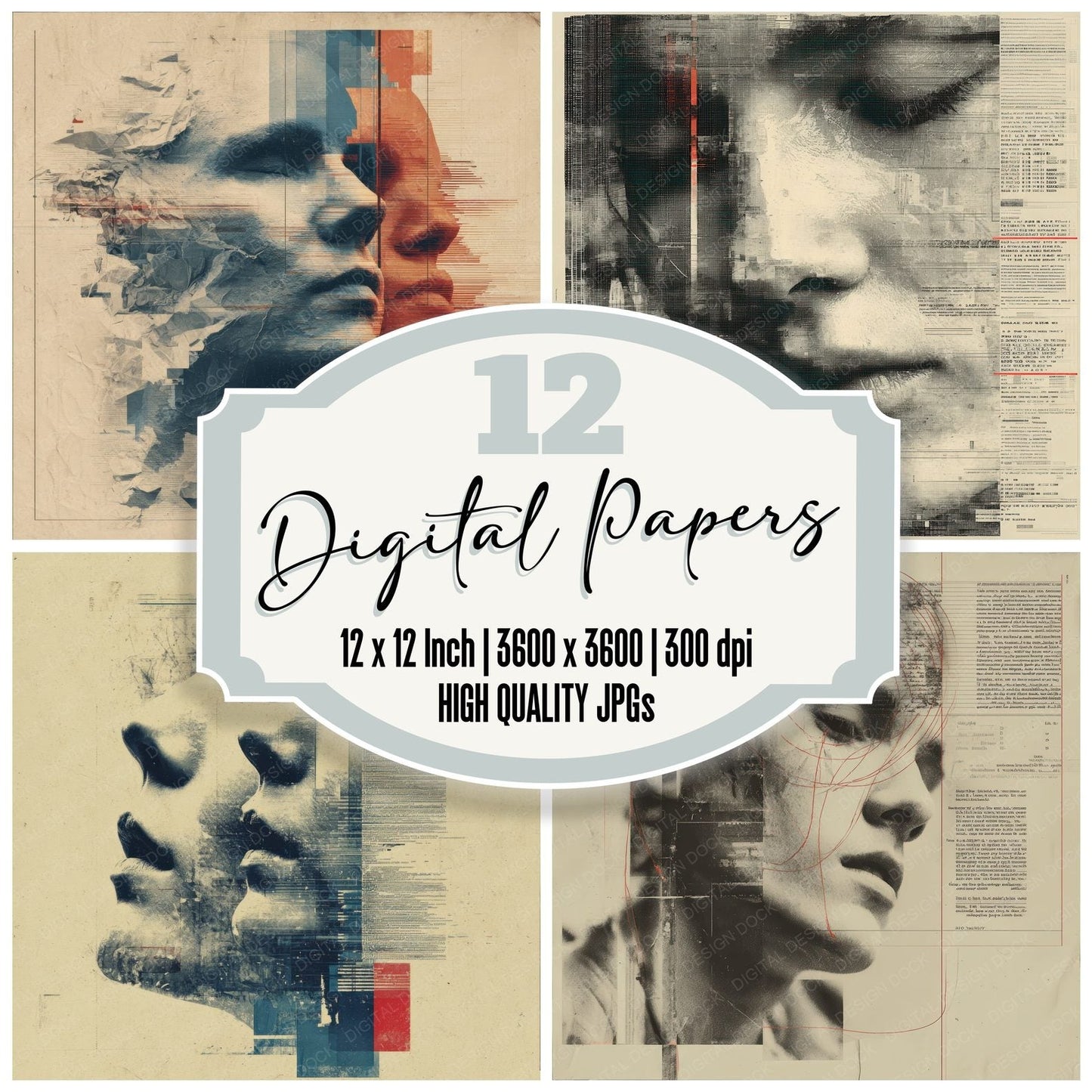Contour Glitch Press Digital Paper Pack (DDD001229)