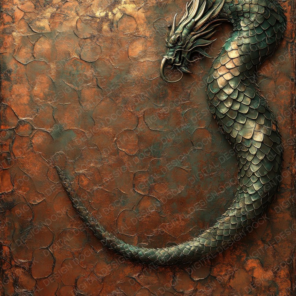 Copper Dragon Coil Frame Digital Paper Pack (DDD001233)