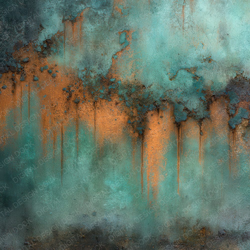 Copper Verdigris Rust Bloom Digital Paper Pack (DDD001238)