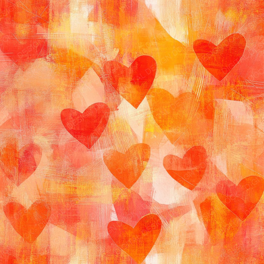Coral Chaos Hearts Digital Paper Pack (DDD001240)