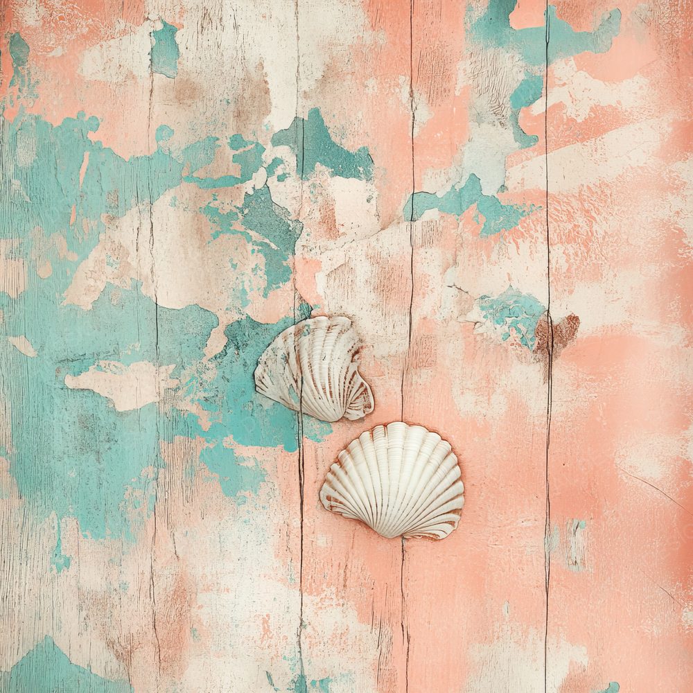 Coral and Peach Seashells Digital Paper Pack (DDD001241)