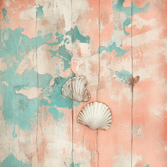 Coral and Peach Seashells Digital Paper Pack (DDD001241)