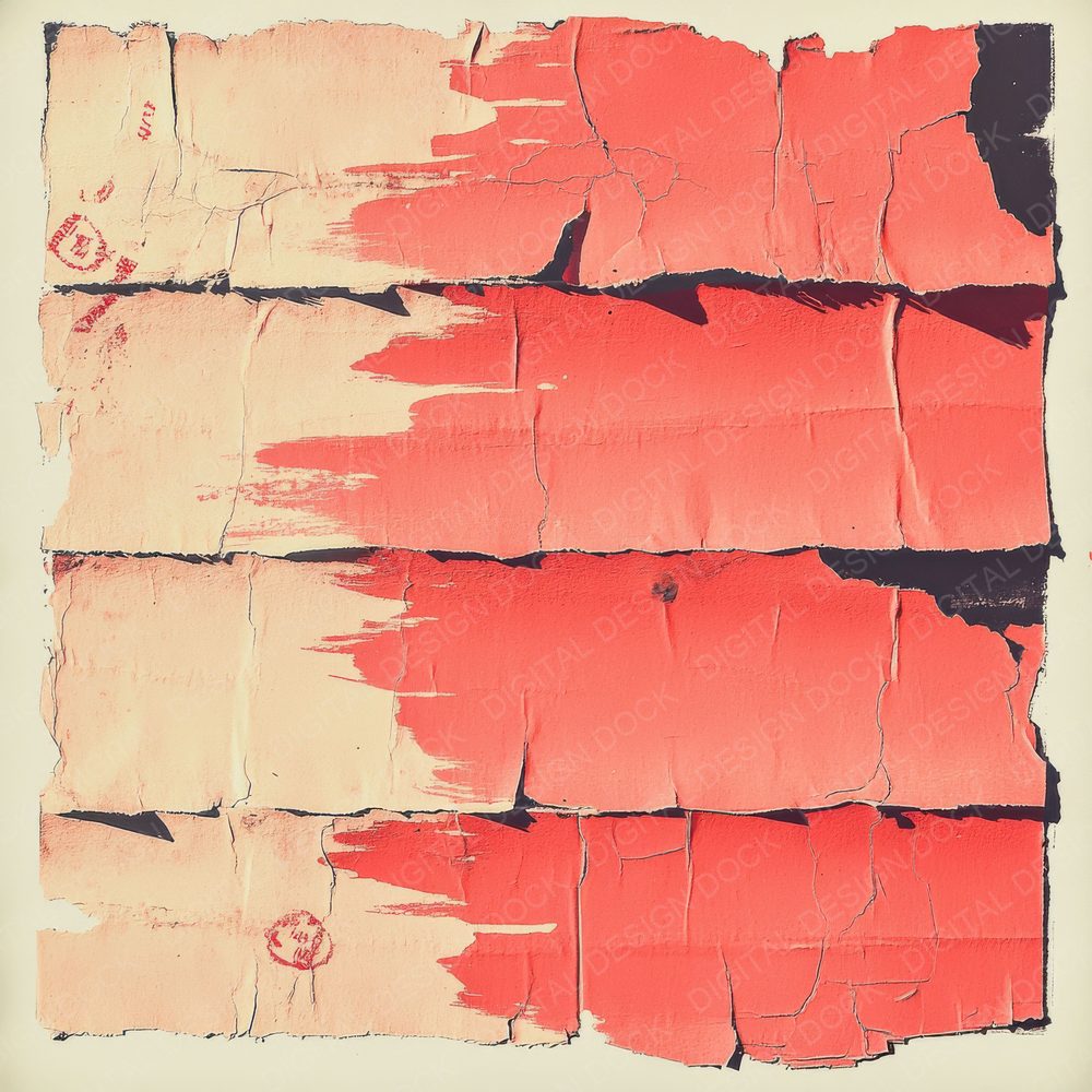 Coral Negative Stamp Digital Paper Pack (DDD001248)