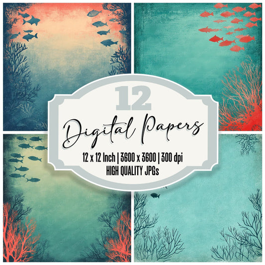 Coral Reef Ocean Floor Digital Paper Pack (DDD001253)
