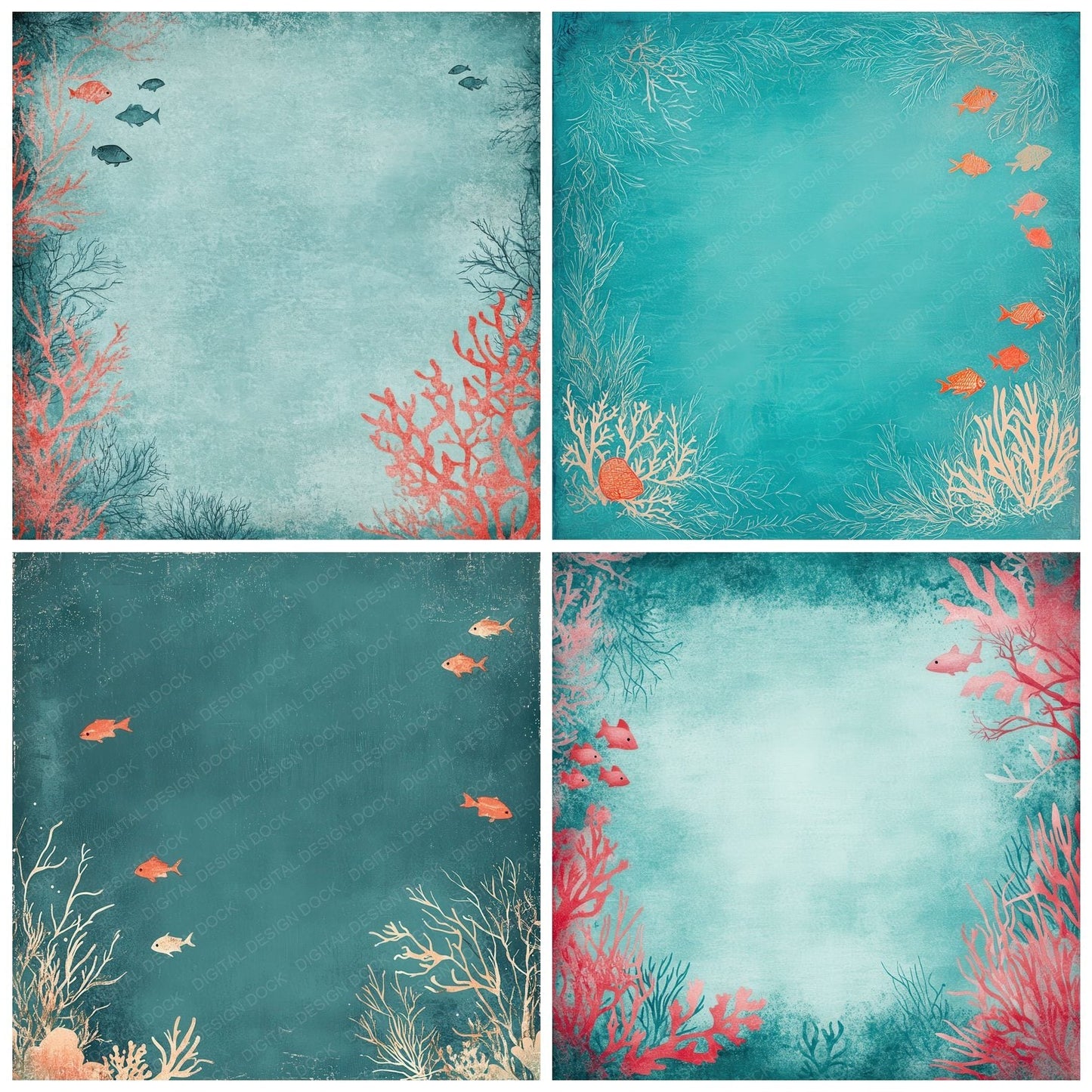 Coral Reef Ocean Floor Digital Paper Pack (DDD001253)