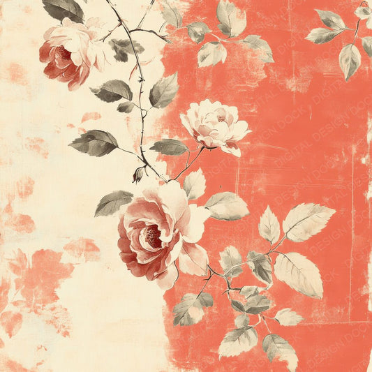 Coral Wild Rose Digital Paper Pack (DDD001260)