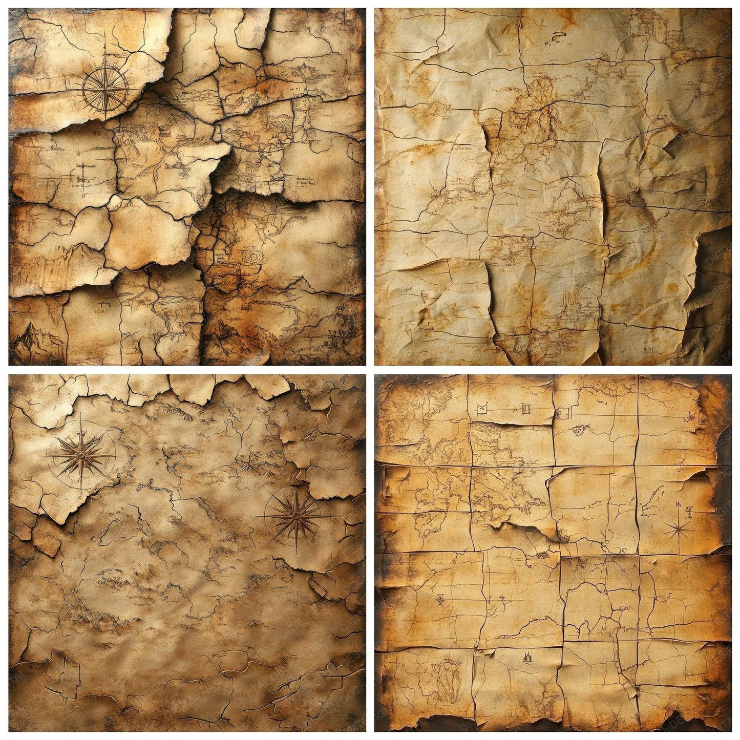 Corroded Desert Nomad Maps Digital Paper Pack (DDD001264)