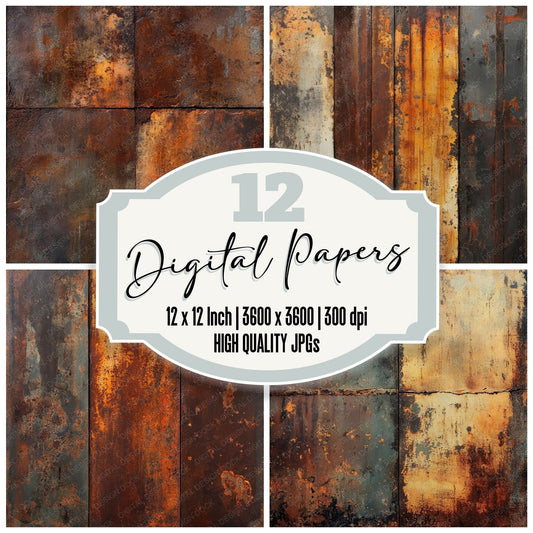 Corroded Metal Oil Background Digital Paper Pack (DDD001265)