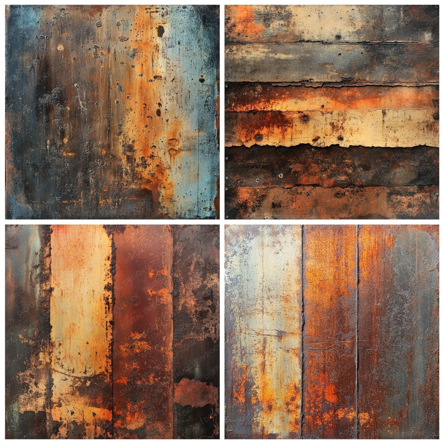 Corroded Metal Oil Background Digital Paper Pack (DDD001265)