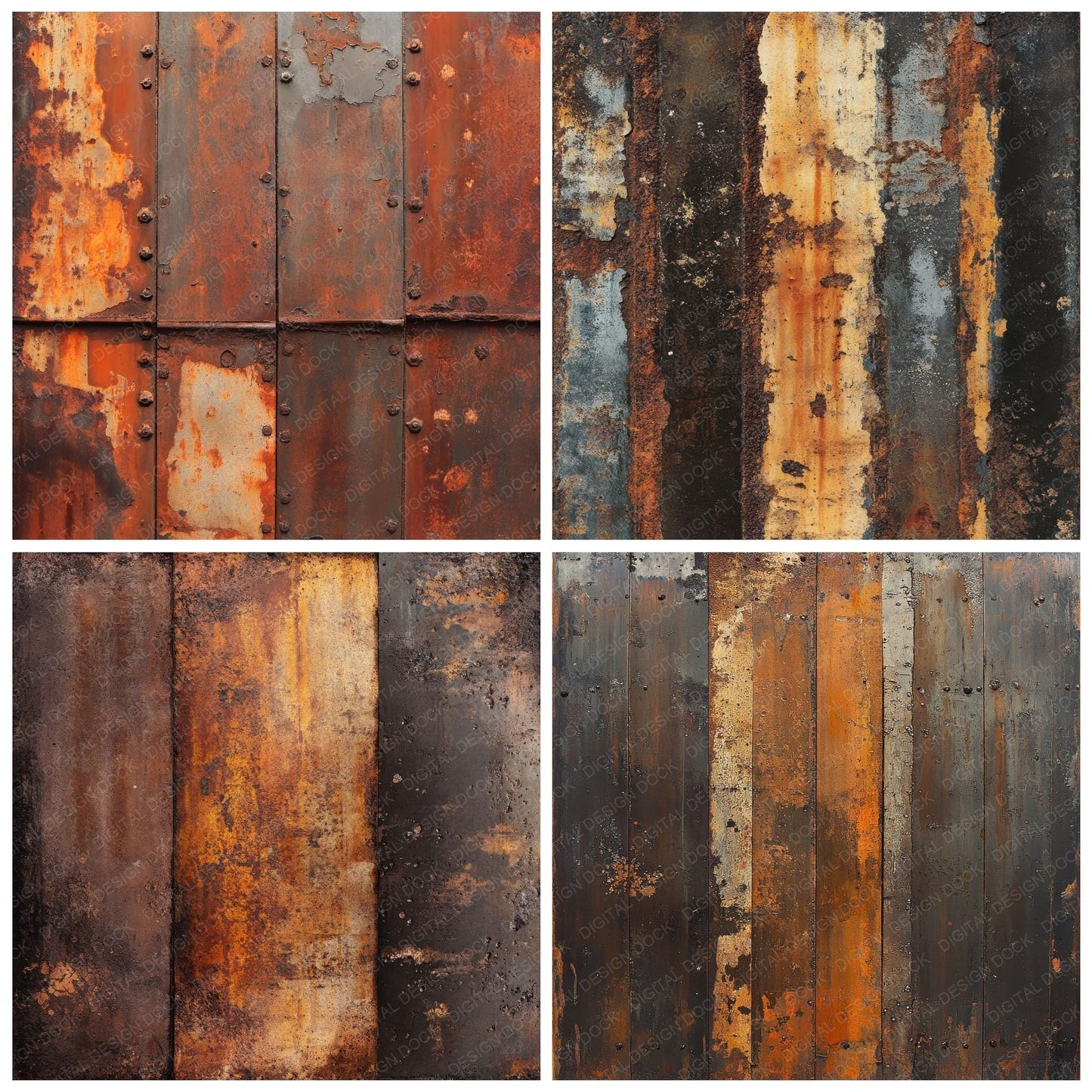 Corroded Metal Oil Background Digital Paper Pack (DDD001265)