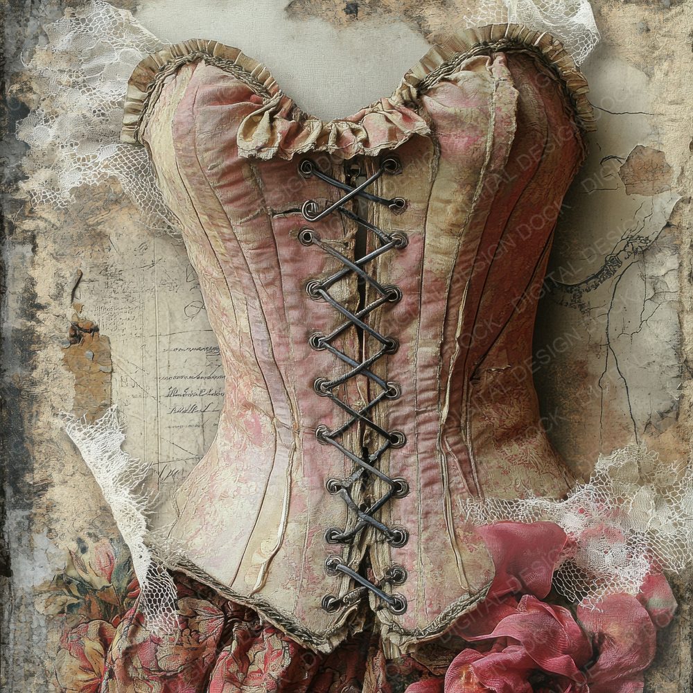 Corset Lace Brocade Digital Paper Pack (DDD001266)