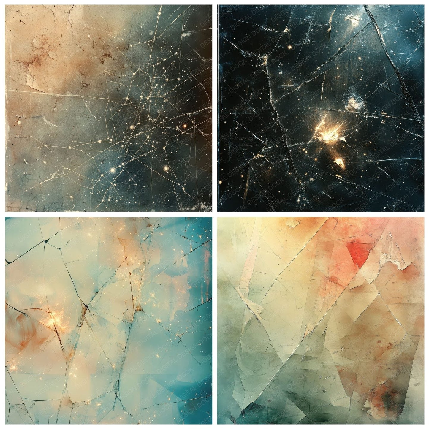 Cosmic Archive Fracture Digital Paper Pack (DDD001267)