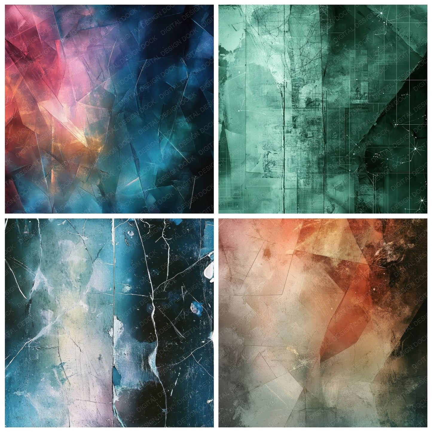 Cosmic Archive Fracture Digital Paper Pack (DDD001267)