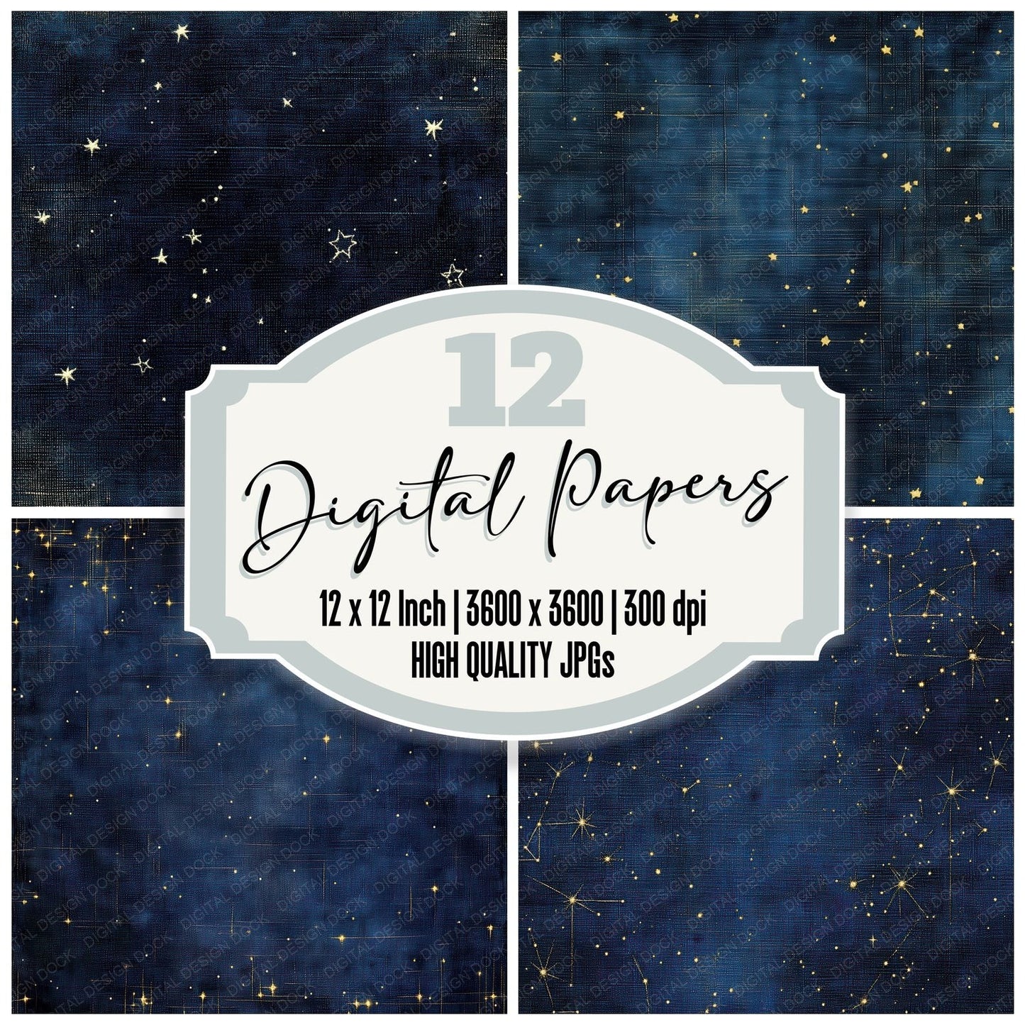 Cosmic Denim Background Digital Paper Pack (DDD001271)