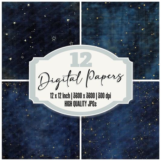 Cosmic Denim Background Digital Paper Pack (DDD001271)