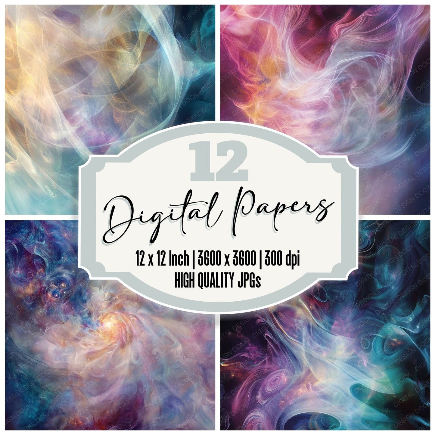 Cosmic Fog Fractures Digital Paper Pack (DDD001273)