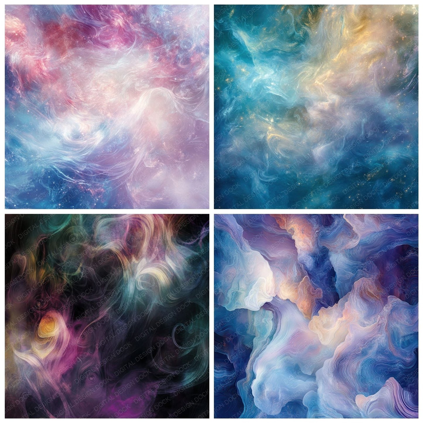 Cosmic Fog Fractures Digital Paper Pack (DDD001273)