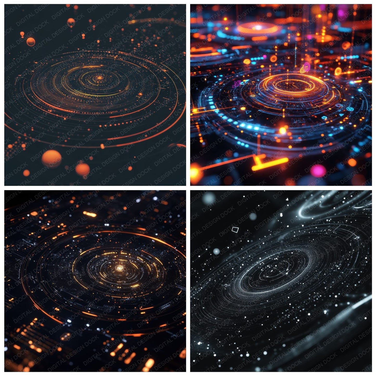 Cosmic Interface Rings Digital Paper Pack (DDD001275)
