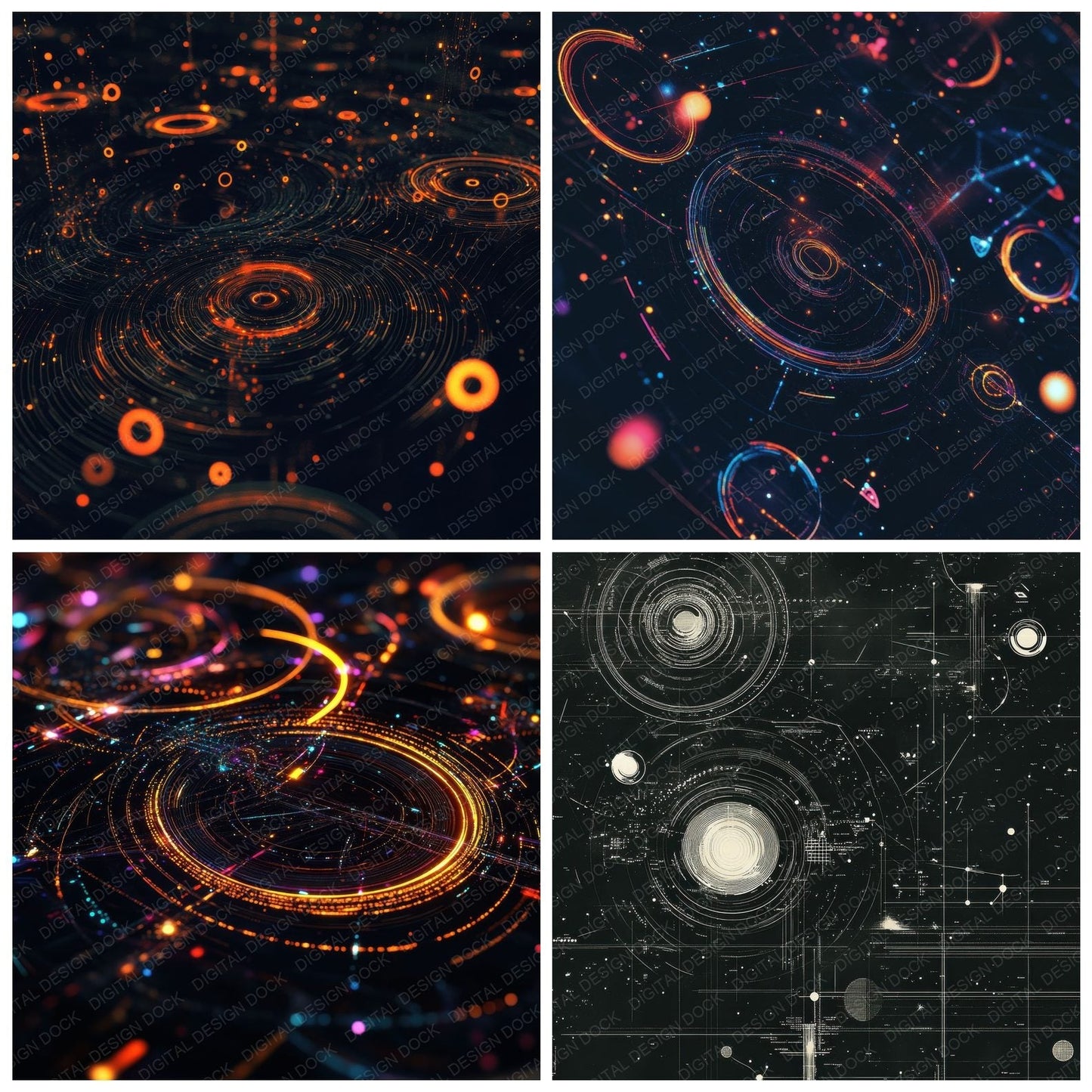 Cosmic Interface Rings Digital Paper Pack (DDD001275)