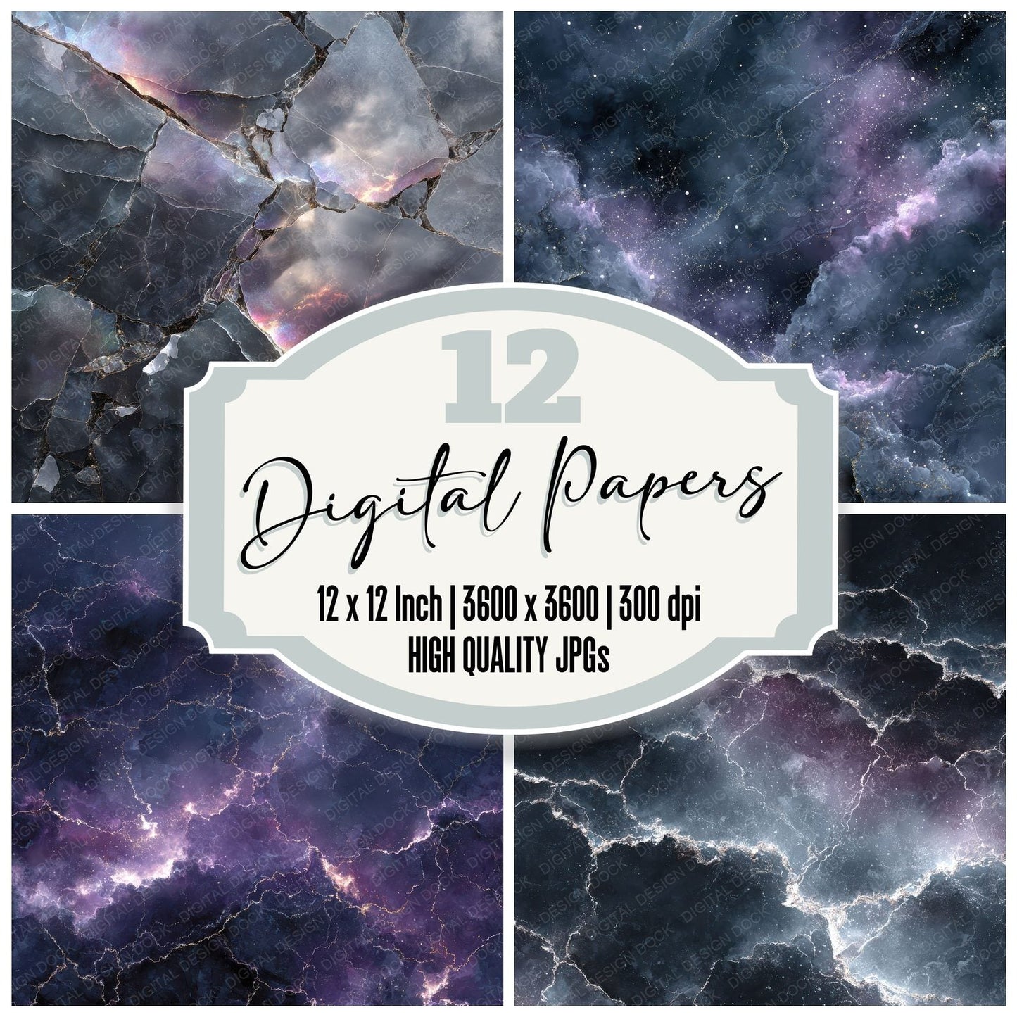 Cosmic Obsidian Void Prism Digital Paper Pack (DDD001281)