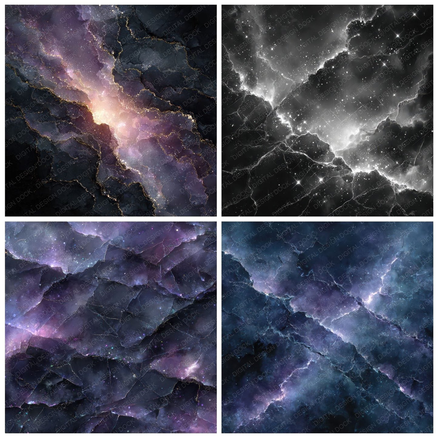 Cosmic Obsidian Void Prism Digital Paper Pack (DDD001281)