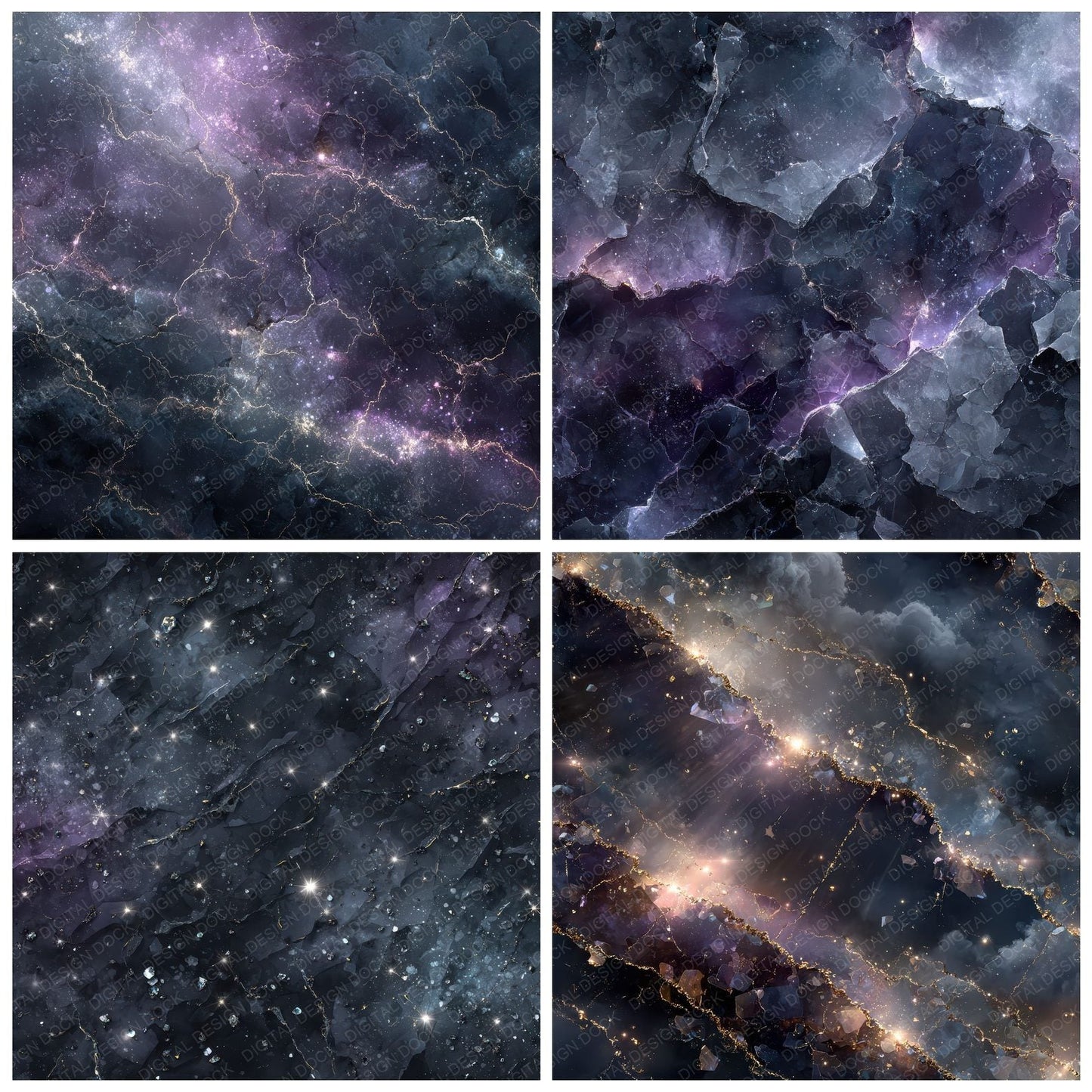 Cosmic Obsidian Void Prism Digital Paper Pack (DDD001281)