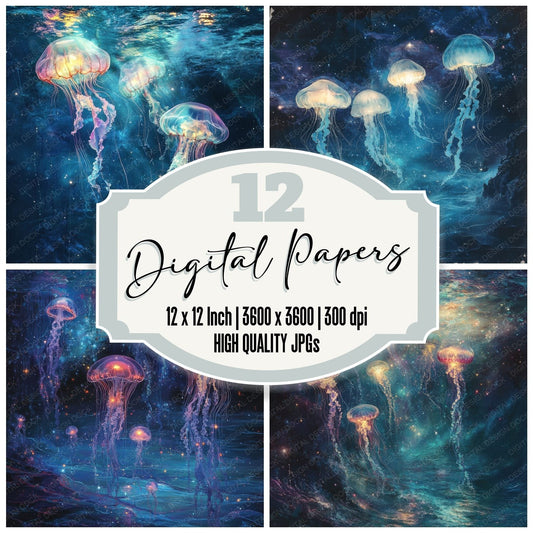 Cosmic Tides Glow Digital Paper Pack (DDD001288)