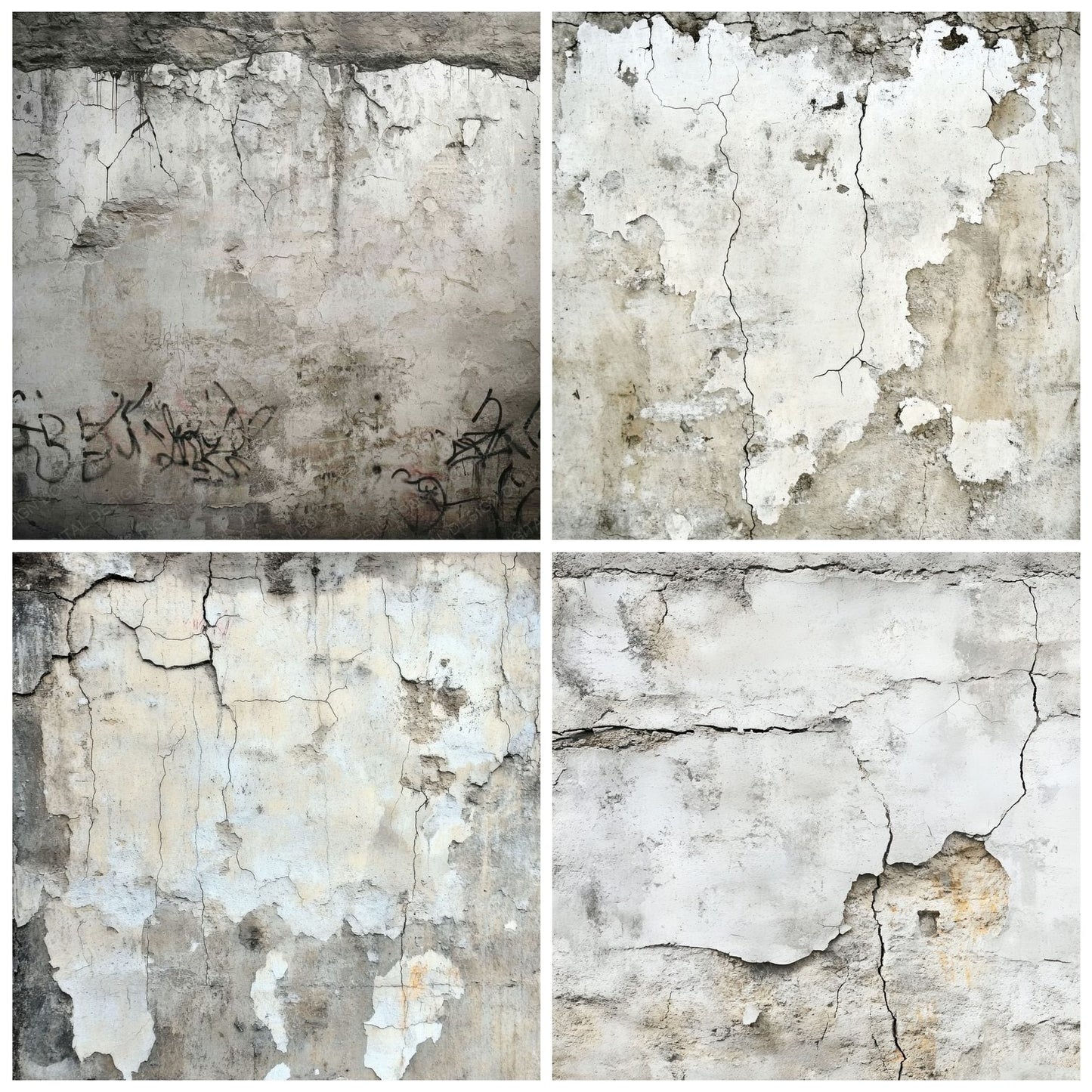 Cracked Concrete Background Digital Paper Pack (DDD001295)