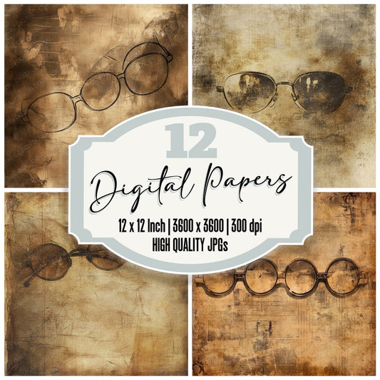 Cracked Glasses Background Digital Paper Pack (DDD001301)