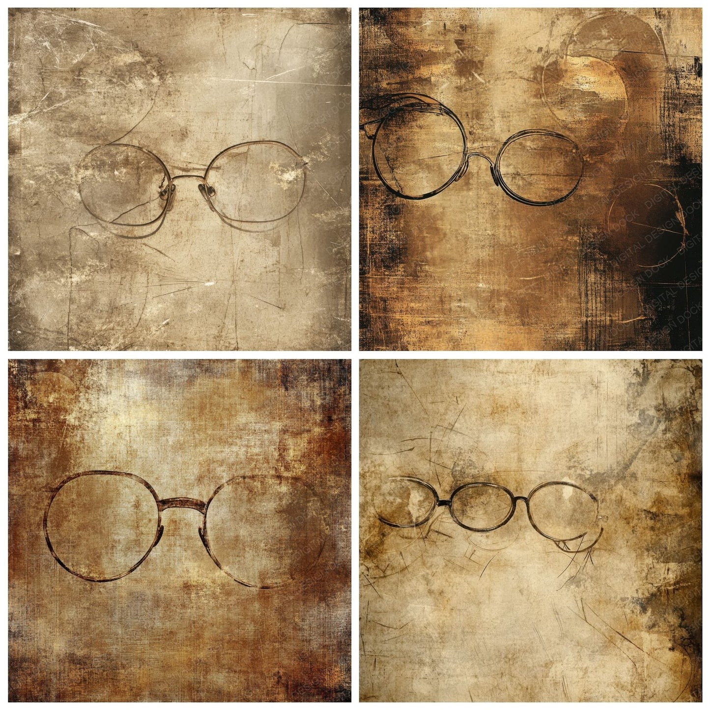 Cracked Glasses Background Digital Paper Pack (DDD001301)