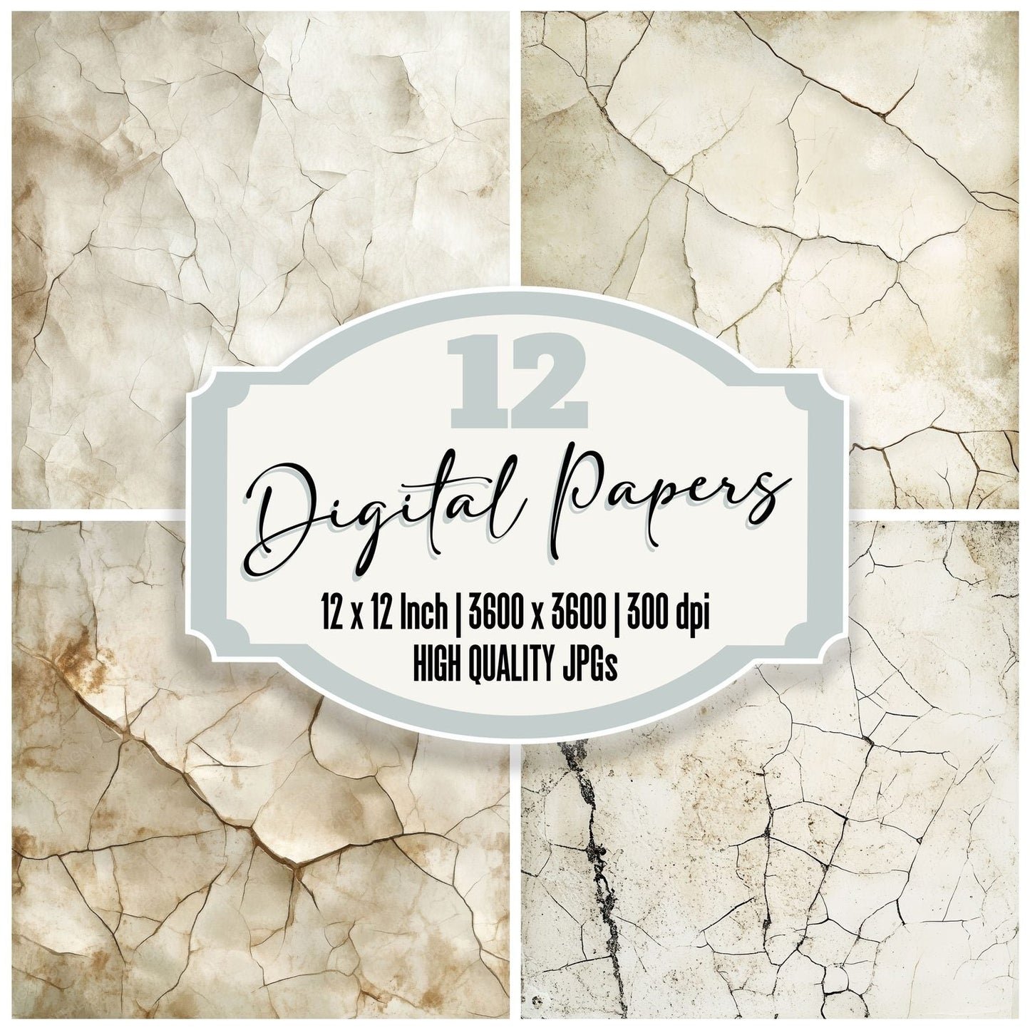 Cracked Porcelain Background Digital Paper Pack (DDD001306)