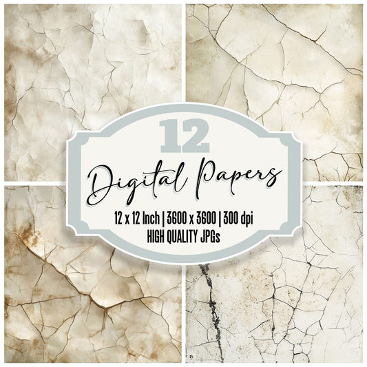 Cracked Porcelain Background Digital Paper Pack (DDD001306)