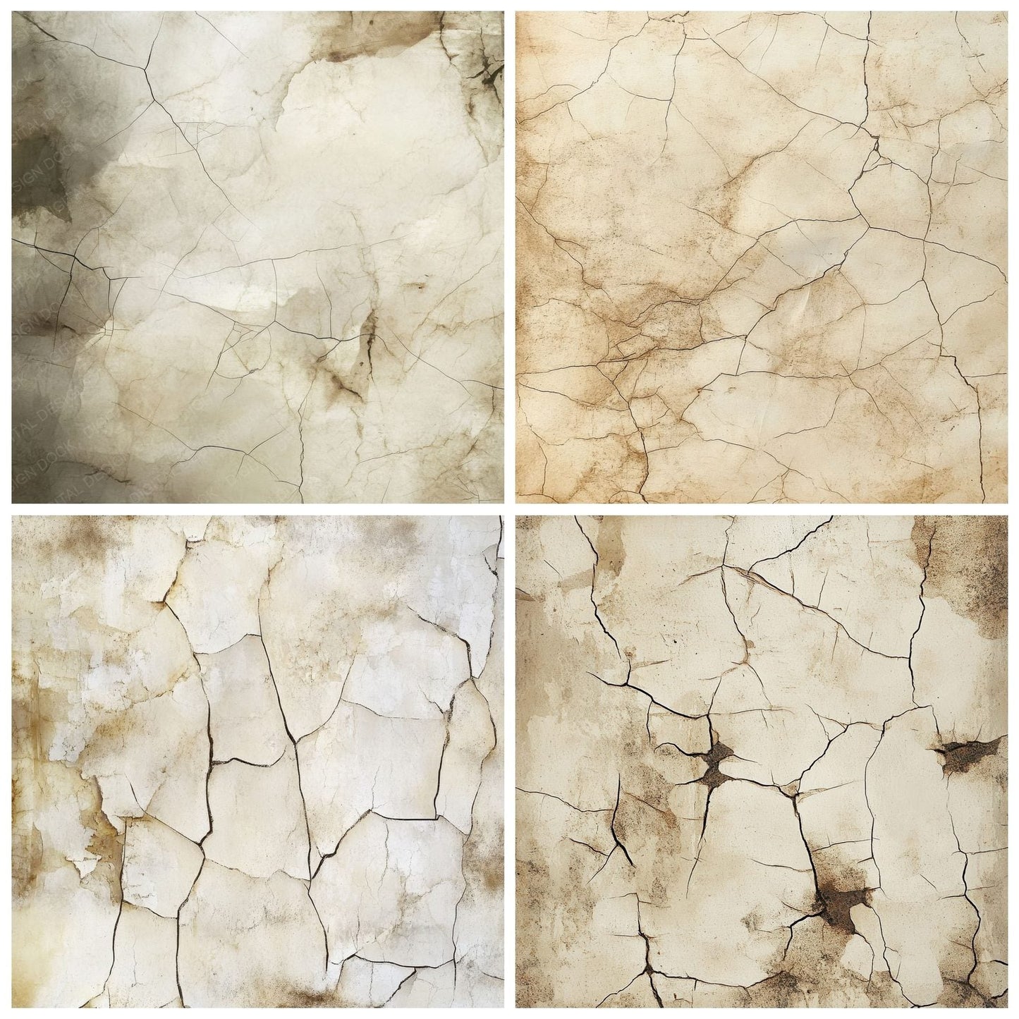 Cracked Porcelain Background Digital Paper Pack (DDD001306)