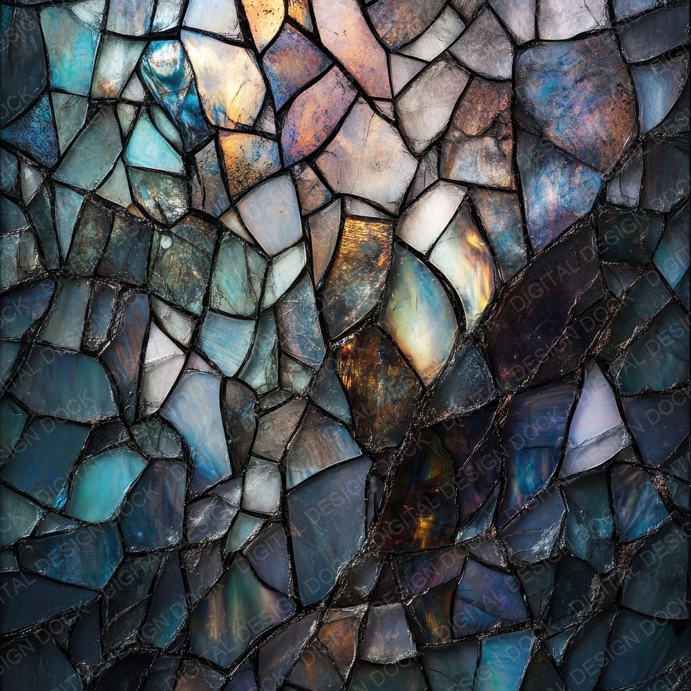 Cracked Stained Glass Background Digital Paper Pack (DDD001308)