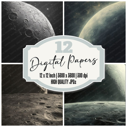 Cratered Moon Horizon Digital Paper Pack (DDD001314)