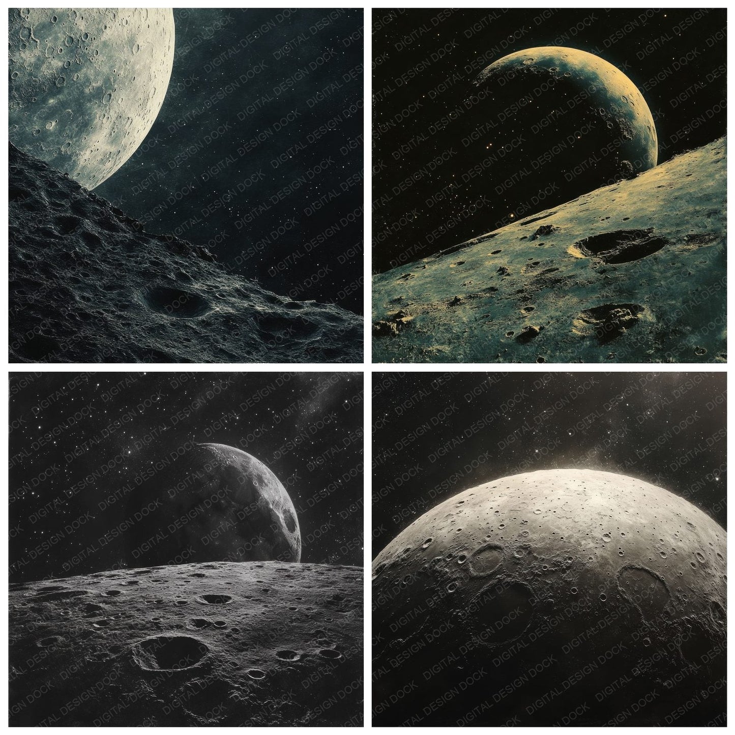 Cratered Moon Horizon Digital Paper Pack (DDD001314)