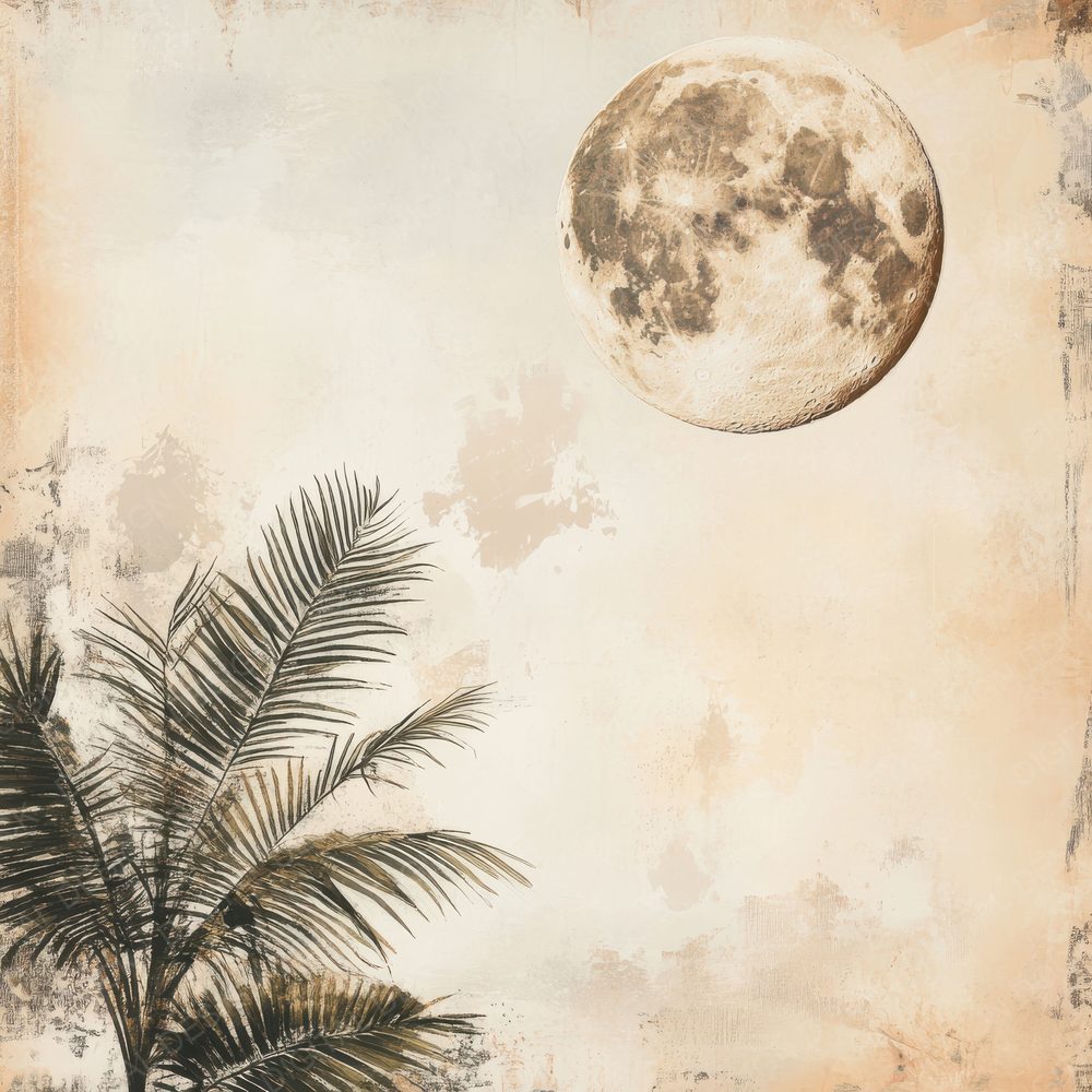 Cream Palm Moon Digital Paper Pack (DDD001324)