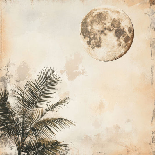 Cream Palm Moon Digital Paper Pack (DDD001324)