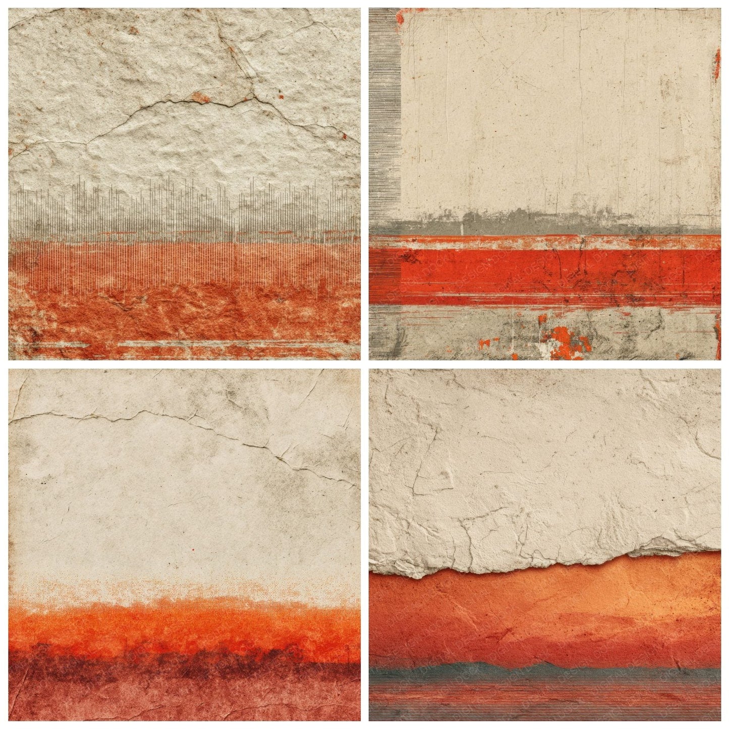 Cream Rust Streak Digital Paper Pack (DDD001328)