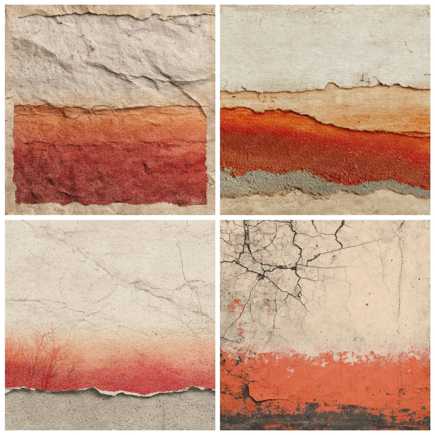 Cream Rust Streak Digital Paper Pack (DDD001328)