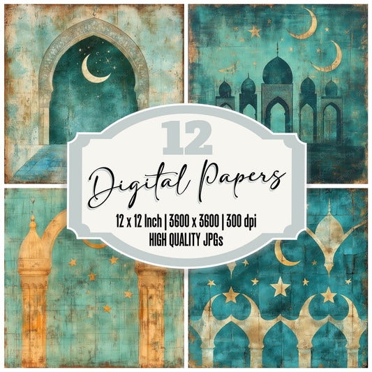 Crescent Calligraphy Arch Digital Paper Pack (DDD001330)